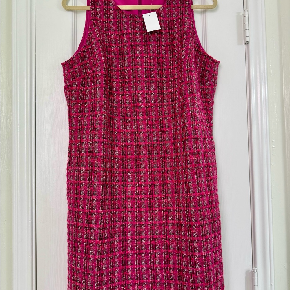 NWT J.Crew Sleeveless Pink Tweed Dress